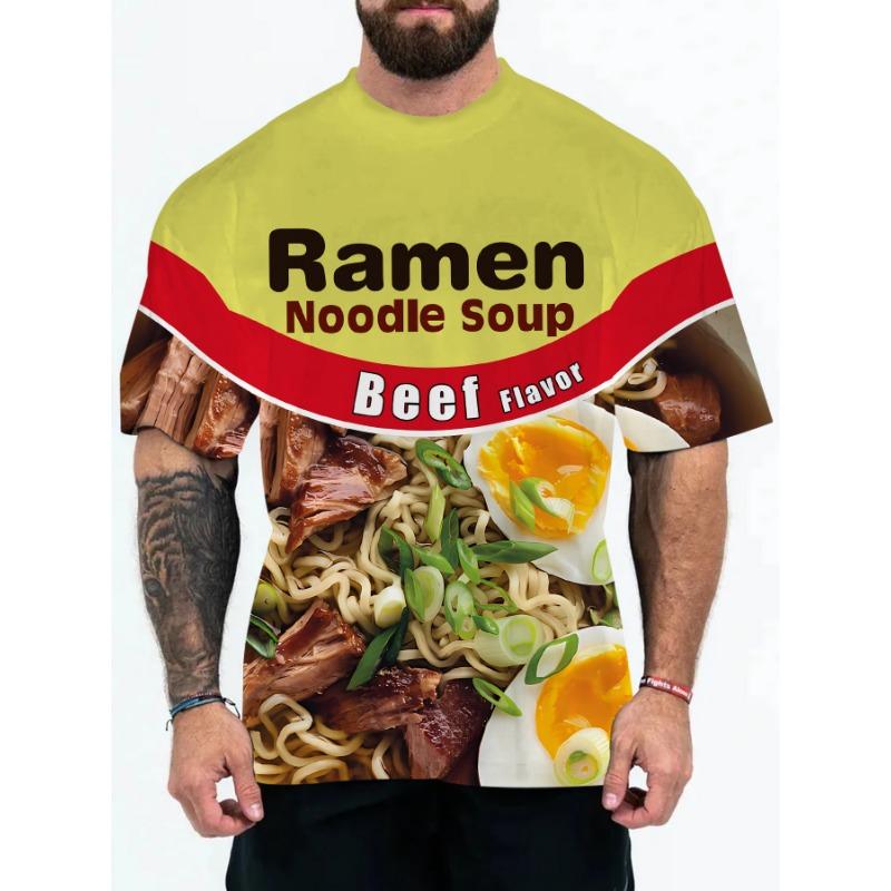 3D Digital Printing of European American Adult Men's T-shirts with Animal Character Patterns