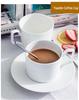 Nordic Style Bone China Coffee Set - Gold Trimmed Butterfly Design Cups (White).