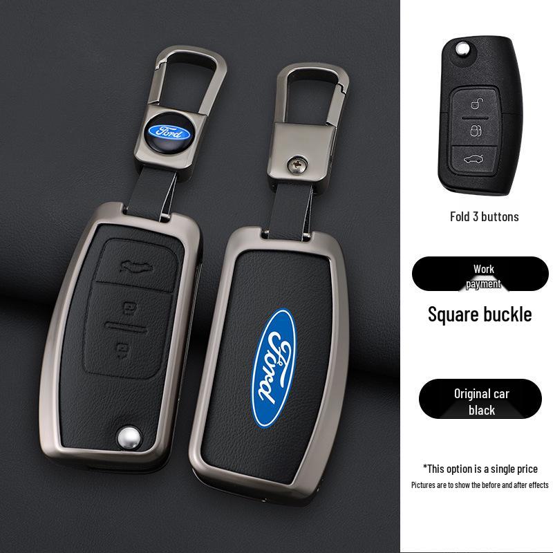 Kryt na klíč Ford Focus & Fiesta - Pravá hovězí kůže (Kompatibilní s modely 09/11/12 & 16/18)