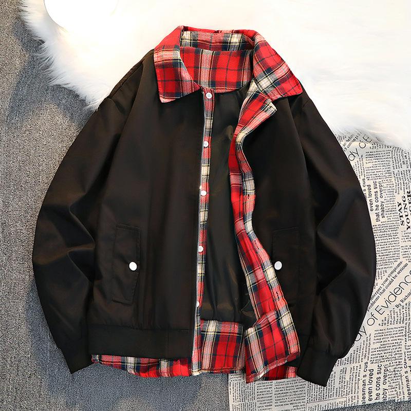 Autumn Youth Plaid Patchwork Casual Jacket - Unisex