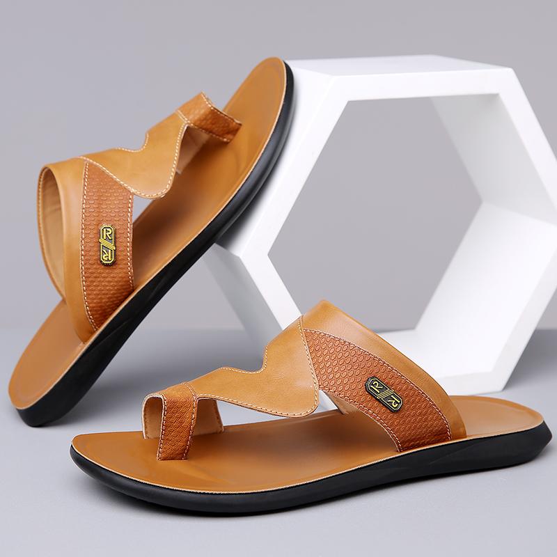 Fashion New Arrival Sandals Classic Mens Leather Summer Slippers Soft Lightweight Male Slides Leisure Half Drag Handmade Man Flip Flops