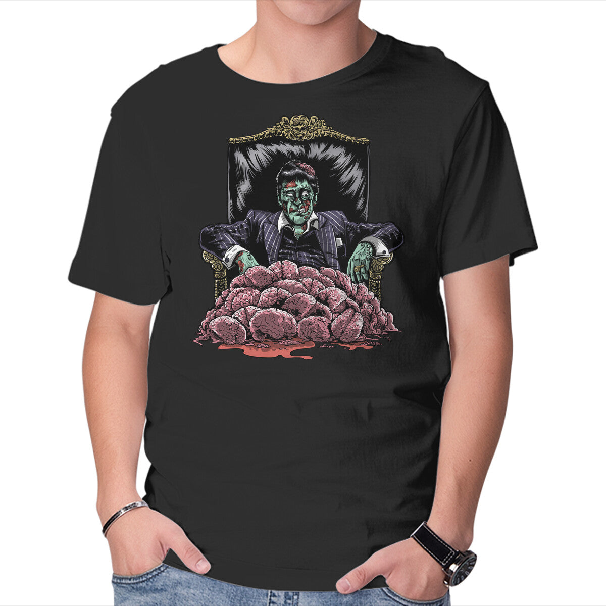 Unisex Crew Neck T-Shirt Zombie Montana Graphic Short Sleeve Casual Tee XXXL