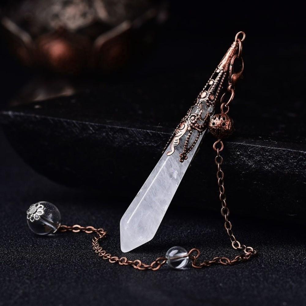 Energy Natural Crystal Pendulums Hexagon Cone Witch Spiritual Pendulos Jewelry Gift