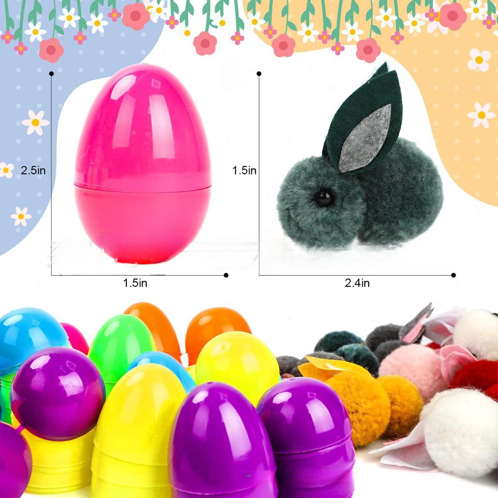 24piece Set Easter Bunny Egg Mini Plush Toys Surprise Egg Creative Children’s Gift Easter Basket Eggs Garden Decor Random Colors