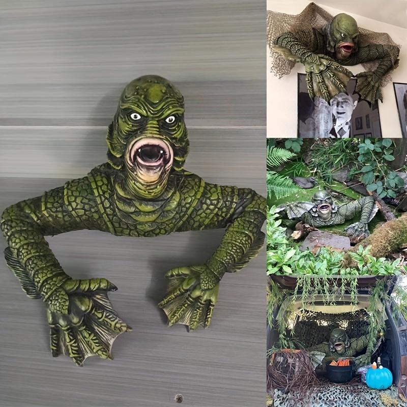 

1pc Creature From The Black Lagoon Grave Sculpture, Spooky Wizard Statue, Resin Figurine For Haunting House, Cosplay, Decorative Vivid Sturdy Craft Fo