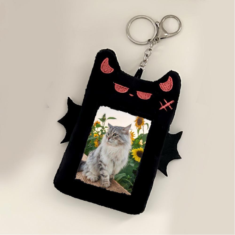 

Minini Photo Holder 1ea [Cute Little Devil] Плюшевий тримач для карток із брелоком 5.5*7.5cm чорний