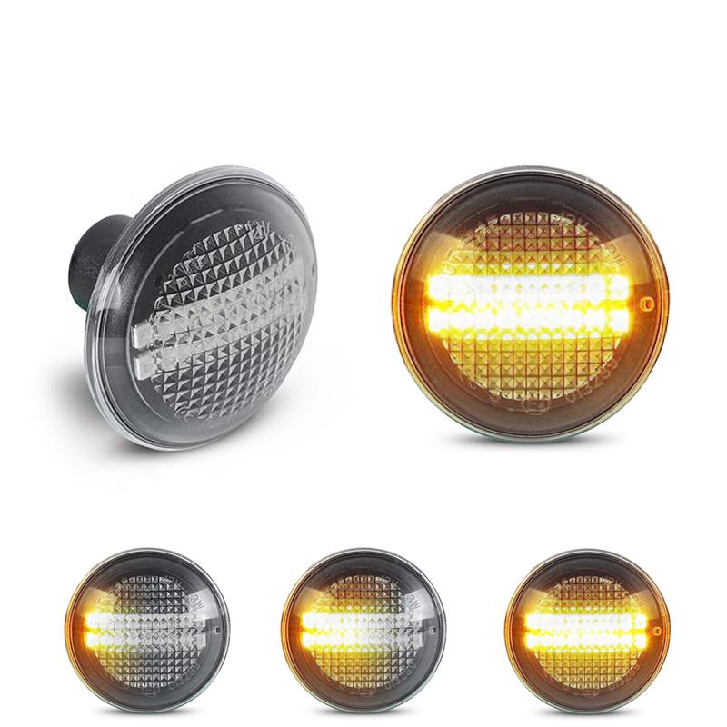 

2Pcs For Land Rover Range Rover L322 2002-2012 Clear & Smoked Lens LED Side Marker Lamp Fender Turn Signal Dynamic Amber Lights