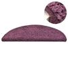 VidaXL Tapis d'escalier 15 pièces 56 x 17 x 3 cm Violet foncé Demi-rond 322384
