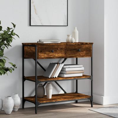 Vidaxl Console Table, Smoked Oak, 75X34.5X75 Cm