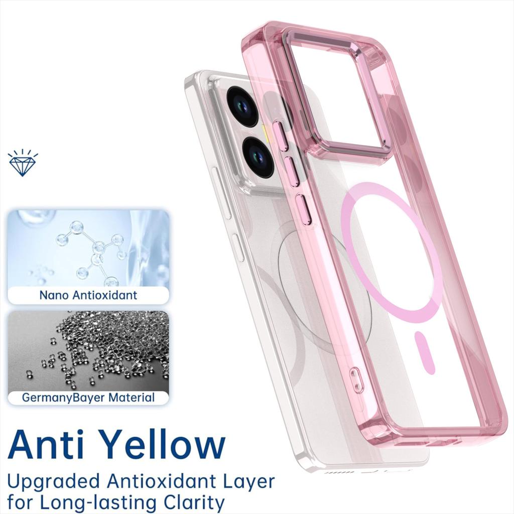 Mi 14T Clear Magnetic Phone Case,Compatible MagSafe Shockproof Slim Protection Cover For Xiaomi Mi 14T Pro