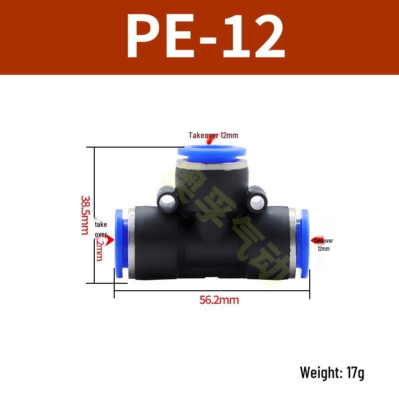 Pneumatická T-redukce rychlospojka pro PE trubky (4-14 mm)