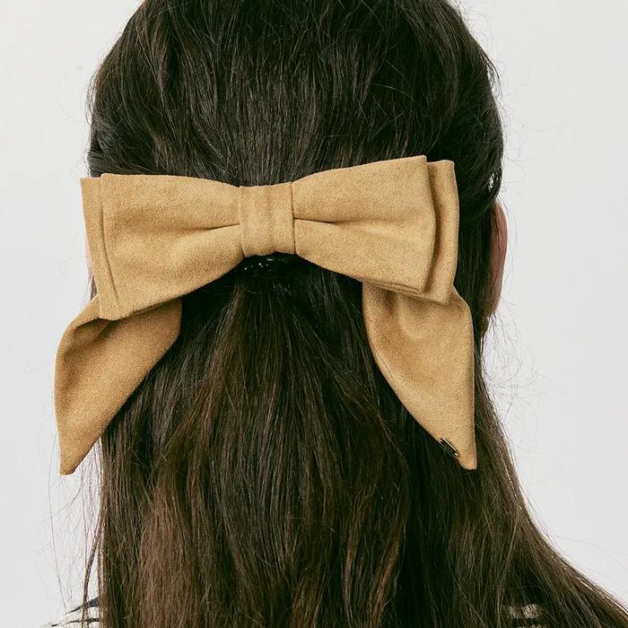 Suede Double Ribbon Hairpin_VH249OHB008M