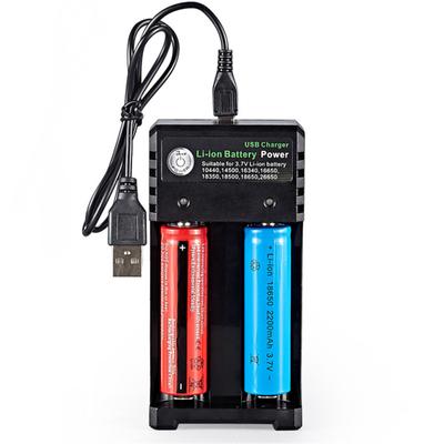 2-slot Usb 18650 Battery Charger Dual Independent Charging Adapter 3.7v 4.2v Lithium Battery Charger