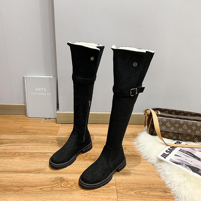 

Сапоги на платформе с квадратным каблуком женские 2024 новые сапоги на толстой платформе с двумя носками в сложенном виде в стиле вестерн модные рыцарские сапоги 40