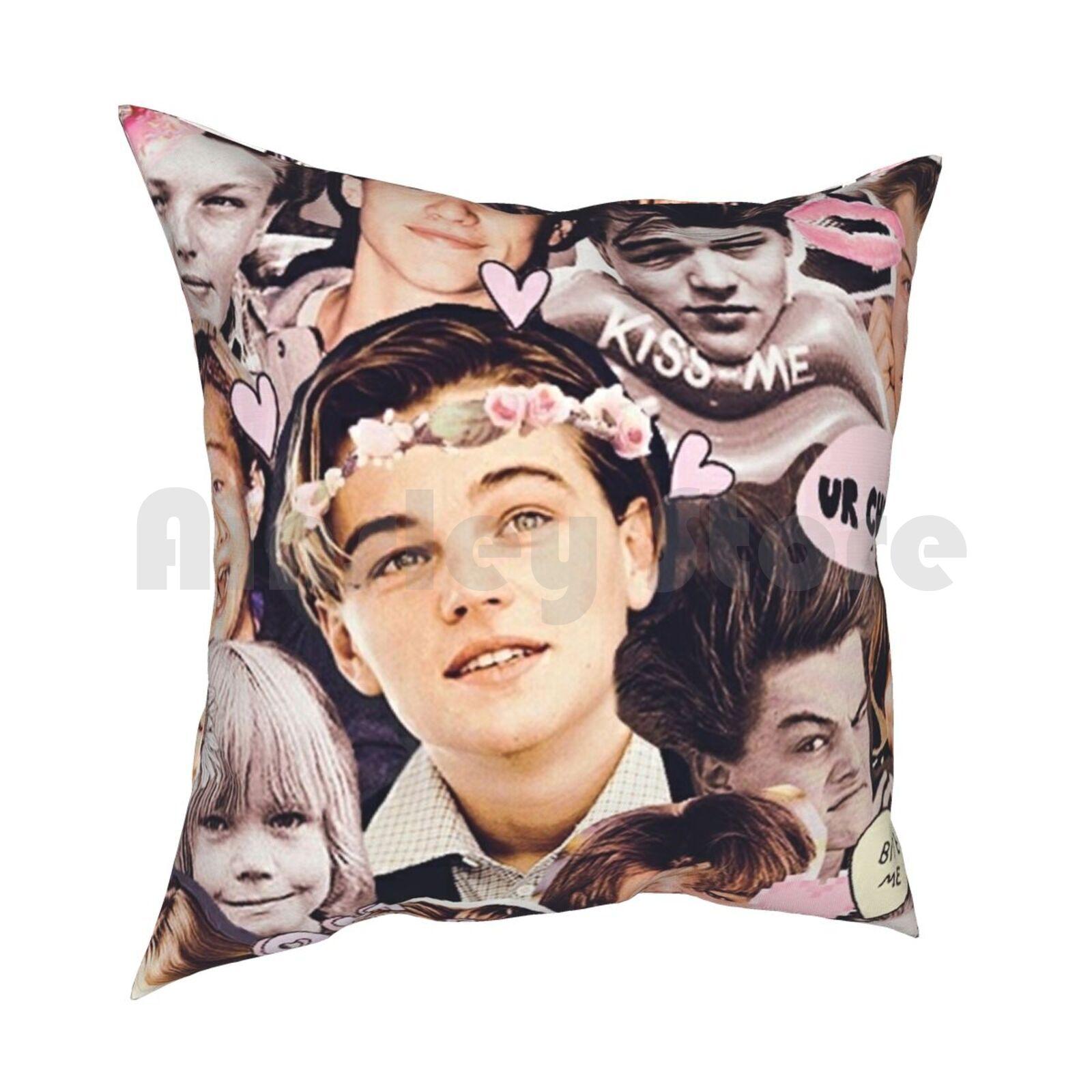 Leonardo Dicaprio Collage Pillow Case Printed Home Soft DIY Pillow Cover Leo Leonardo Leonardo Dicaprio Love Cute Titanic 30x30cm 12x12in