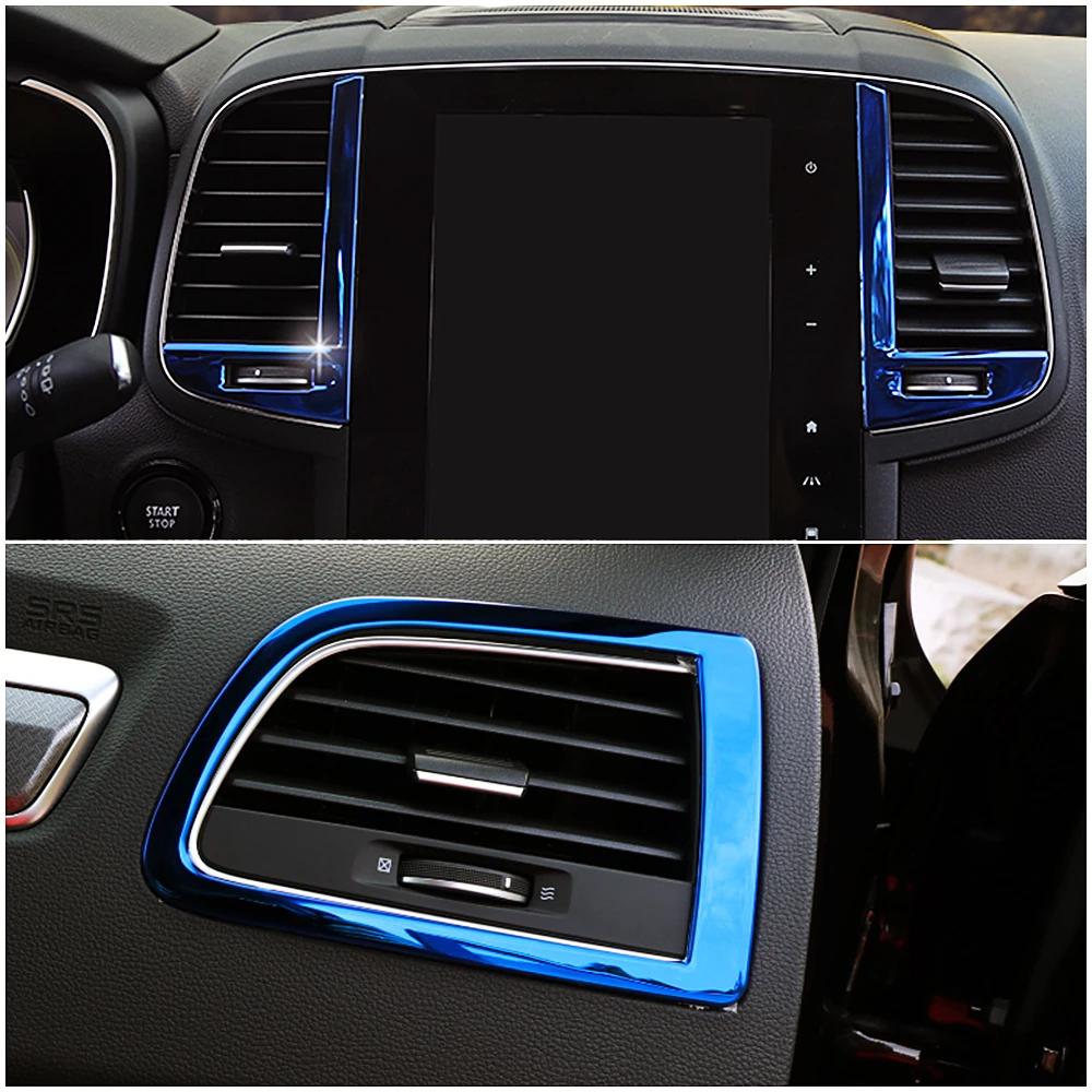 Für Renault Koleos 2017-2020 Mittelkonsole Klimaanlage AC Ausströmer Blende Verkleidung Edelstahl Für Samsung QM6