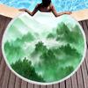 Abstract Watercolor Round Beach Towel,Splashing Ink Lightweight Absorbent Sand Proof Beach Blanket for Swim Sport Beach Gym Yoga