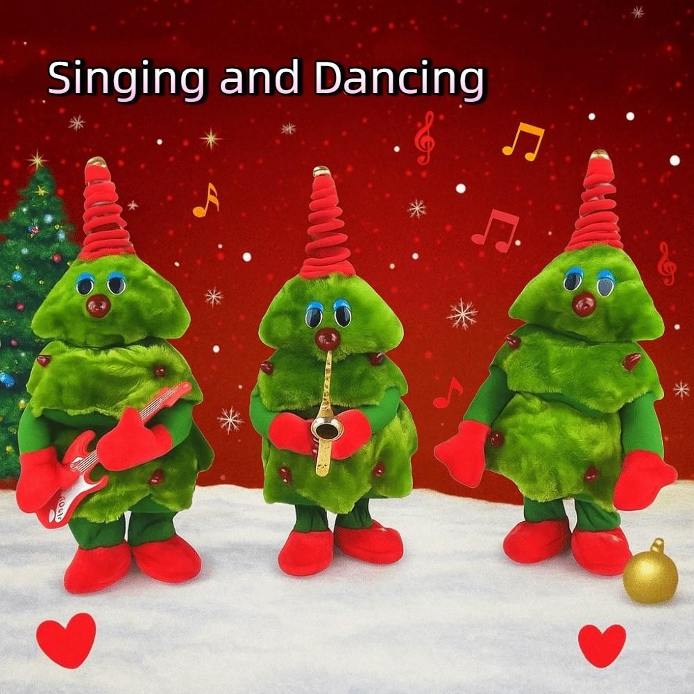 Santa Claus Christmas Plush Toy Snowman Elk Dancing Singing Stuffed Toys  Home Decor