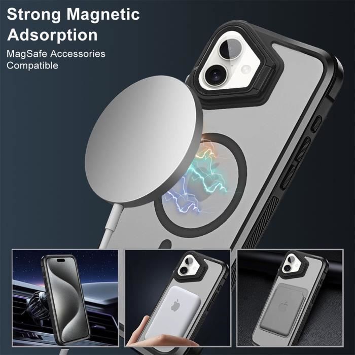 Coque de protection - booling - iphone 16 - antichoc - translucide - cercle magnétique intégré