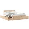 Solid Wood Bed Frame Without Mattress 120x200 Cm Pine Wood