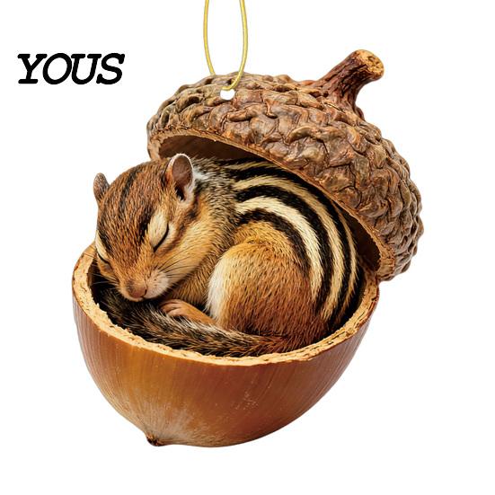 Fireplace Decorative Pieces Forest Animal Ornament, 2D Flat Woodland Acrylic Christmas Unique Gift for Friends Hanging Decoration Tree, Holiday