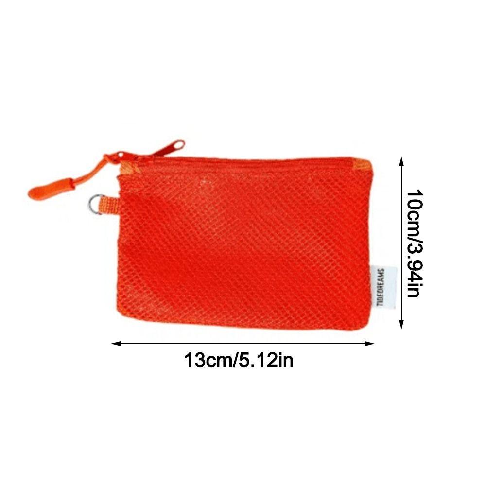 Large Capacity Mesh Cosmetic Bag Dopamine Color Coin Purse Durable Make Up Case