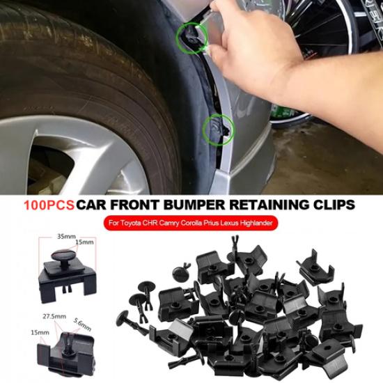 100pcs (50 Clip & 50 Pin) Fender Liner & Bumper Cover Retainer For Toyota Lexus