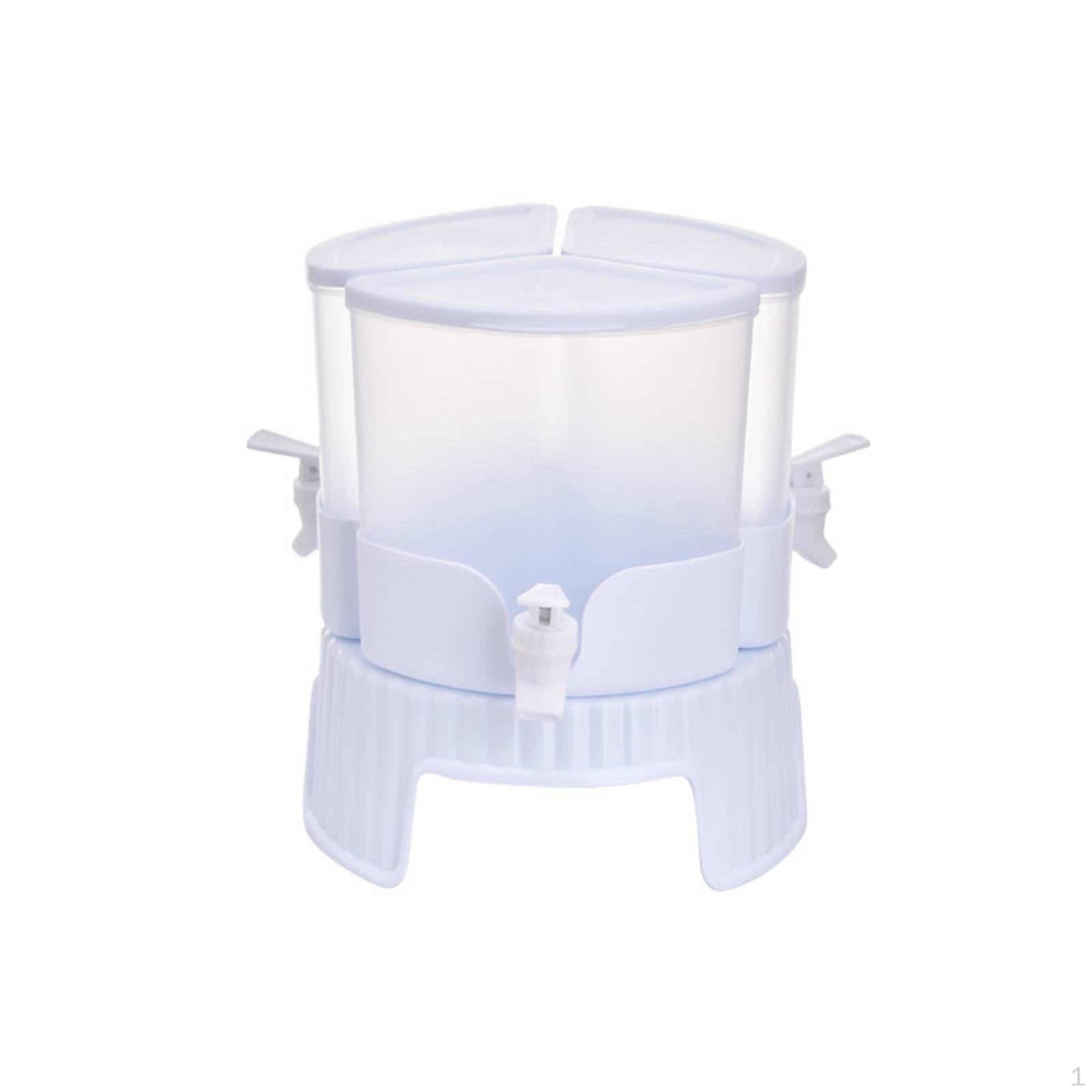 Triple Juice Container with Spigot 360° Rotation 3 Compartment Drink Dispenser Large Capacity