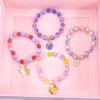 Cute Cartoon Women Bracelet, Beaded Design with Alloy Unicorn, Mermaid and Shell Charm, High Texture Daily Hand Ornaments