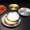 2/4 Stück Edelstahlplatten 4 Größen Runde Geschirr Wiederverwendbares Serviertablett für Pizza Dessert Steak Mehr Haus Picknick BBQ Geschirr