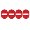 Universal 4pcs Red Carbon Fiber Style Car Door Lock Latch Protective Cover Trim Anti Rust Sticker Decor