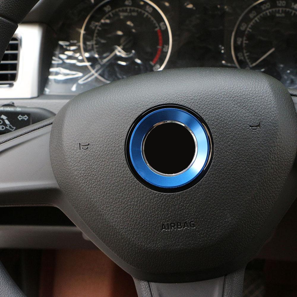 Car Steering Wheel Panel Logo Cover Trim for VW Golf 6 7 MK6 MK7 Jetta MK5 Passat B6 B7 Polo for Skoda Fabia Styling