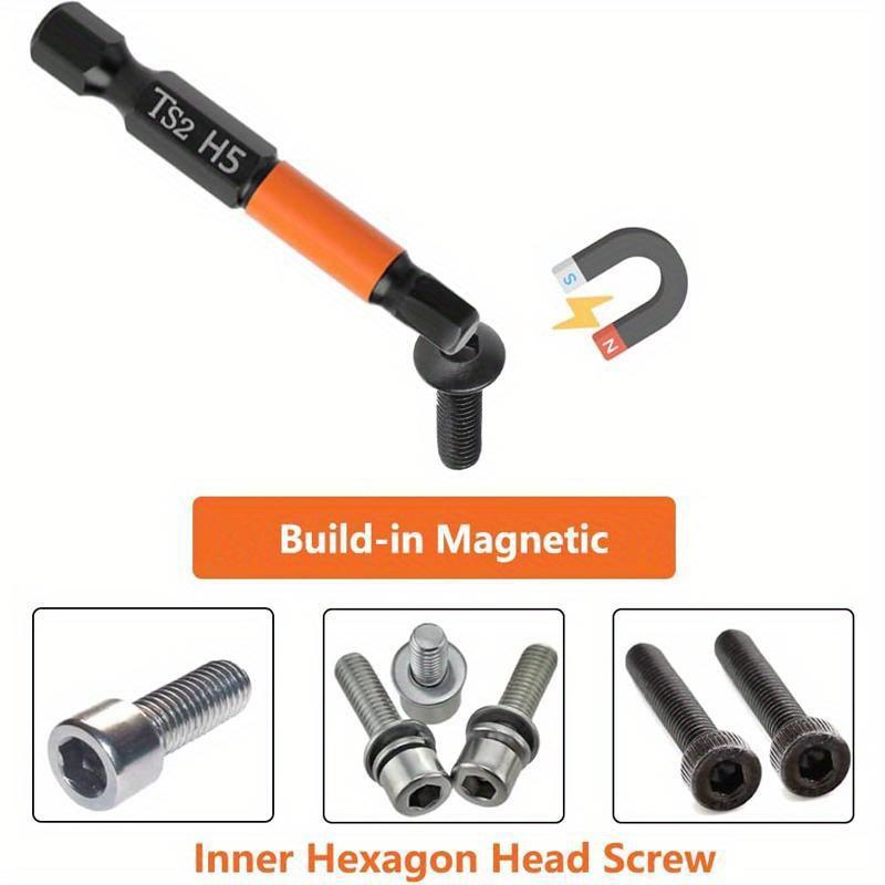 20PCS Hex Head Allen Wrench Bit Set Magnetic Screwdriver Drill Bit Metric Imperial SAE Quick Release 1/4in Hex Shank Impact 50mm