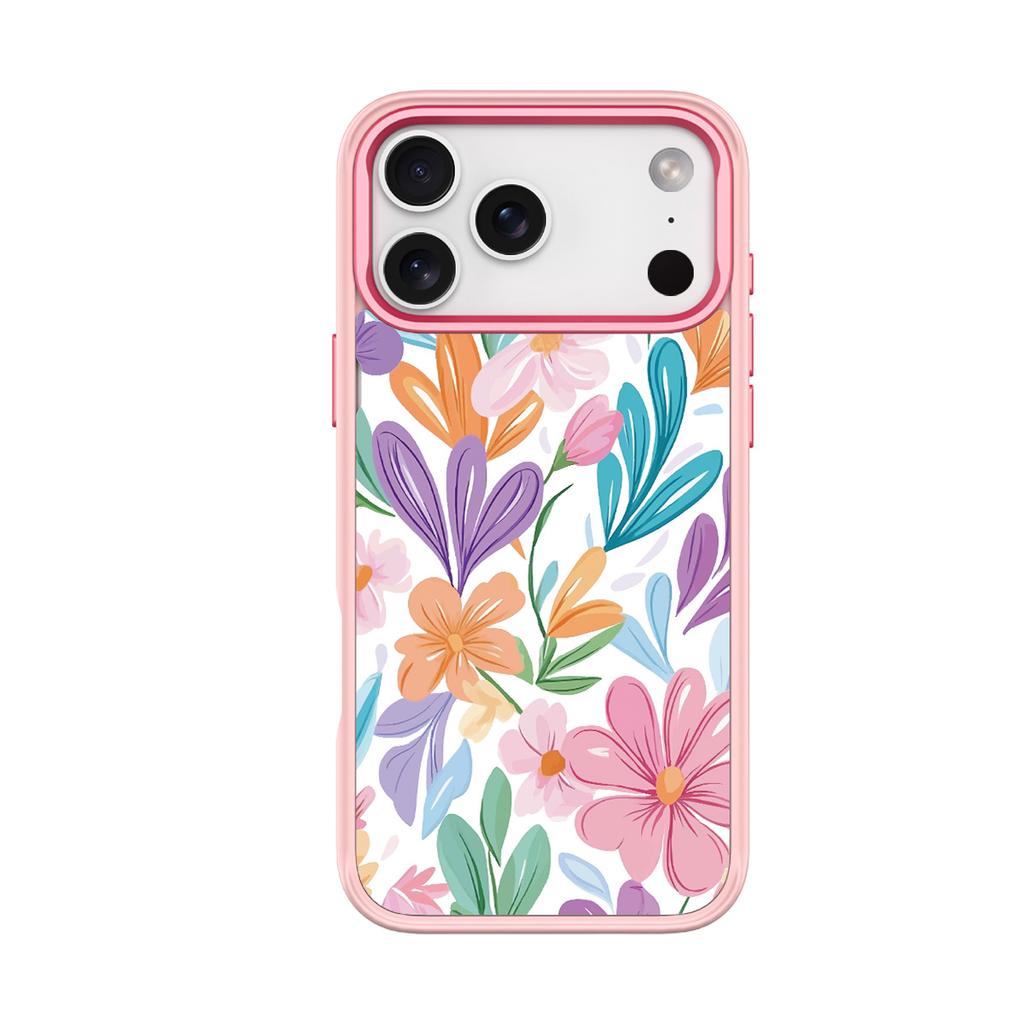 Applicable To Apple 17Pro Mobile Phone Case, Advanced Sense 16 Replaceable Back Plate 15promax Magnetic Mobile Phone Case, Bright Flower.