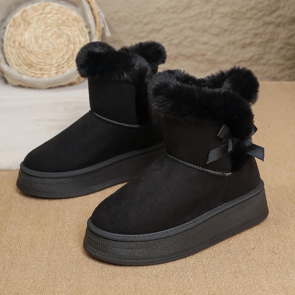 Foreign trade large size snow boots women's 2025 winter new casual fur warm outer wear thick-soled cotton boots