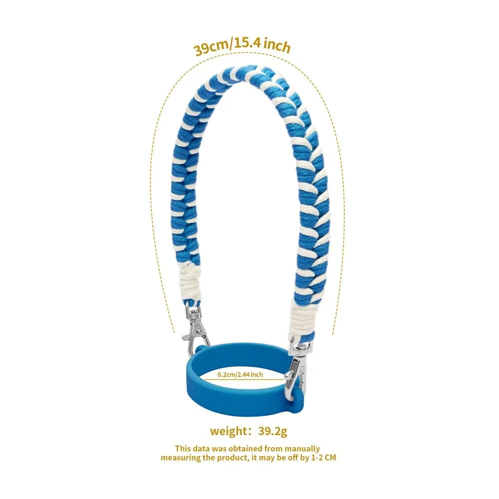 Hand-woven For 40oz Water Bottle Handle Cup Food Grade Thickened Silicone Ring For Stanley Sports Water Cup Strap Accessories