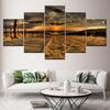Sunset dark beach 5 Piece HD Wallpapers Art Canvas Print modern Poster Modular art painting for living room Home Decor