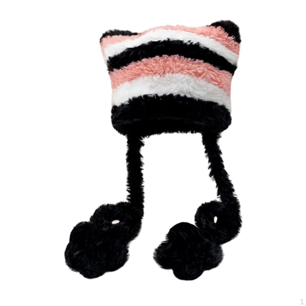 Beanie with for Women, Plush Hat, Crochet Stylish Warm Winter Hat