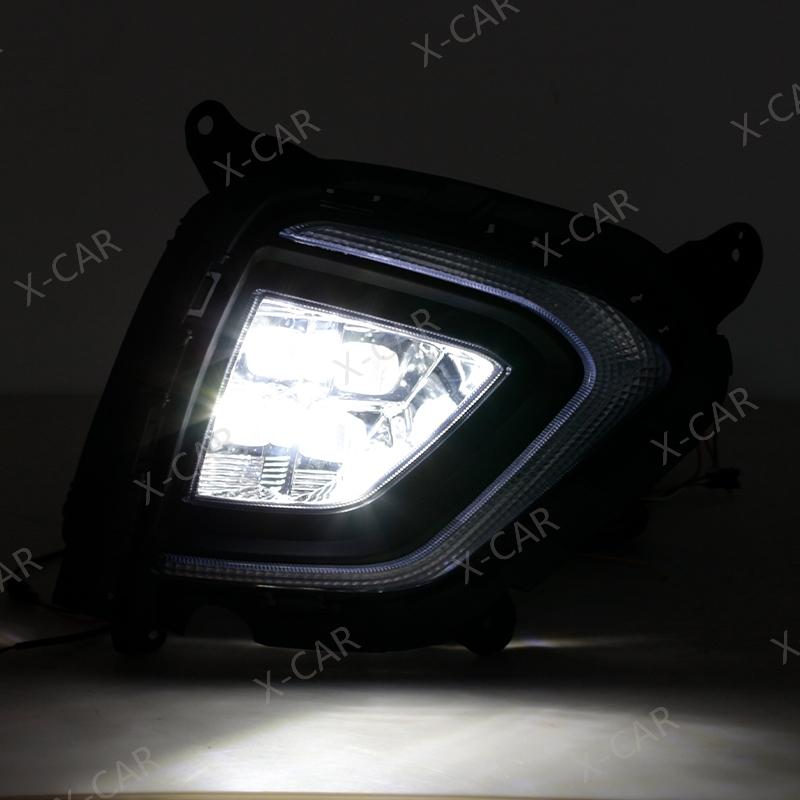 1Pair For Hyundai Creta IX25 2017 2018   Front Bumper LED DRL Daytime Running Light Fog Lamp