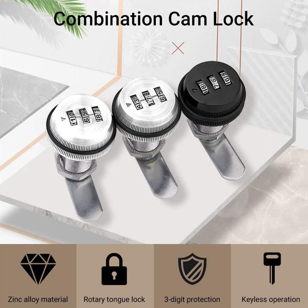 XT20 Combination Cam Lock Zinc Alloy Password Coded Lock Security Locks 3-Digit Rotary Tongue Lock