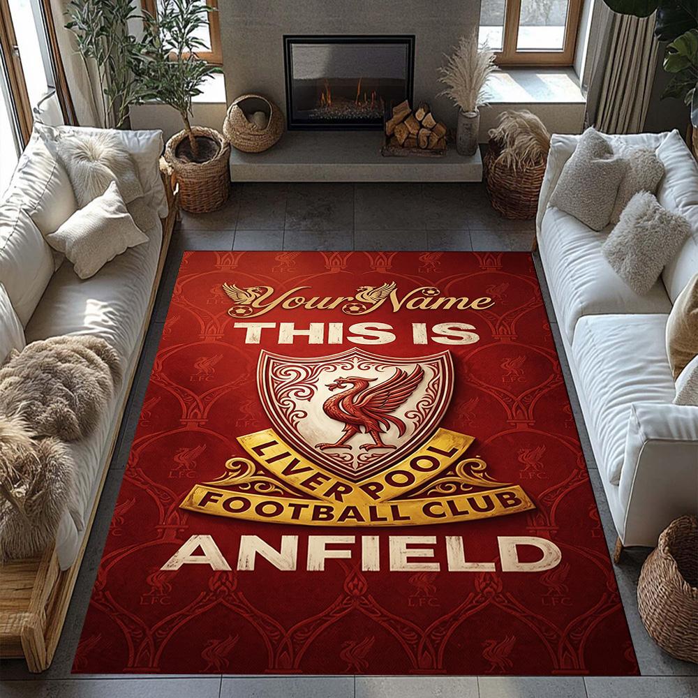 Liverpool Fc Customized Name Area Rug Design For Study Room Dining Room Outdoor Kitchen Antislip Carpet Office Home Decor Birthdaychristmas Gift