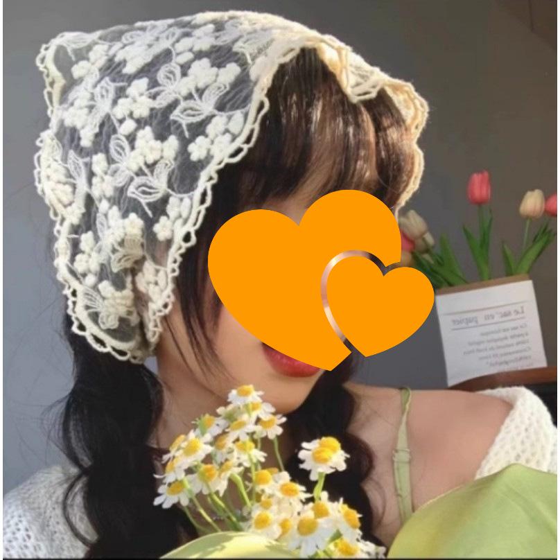 Korean Style Handmade Lace Crochet Headscarf for Women