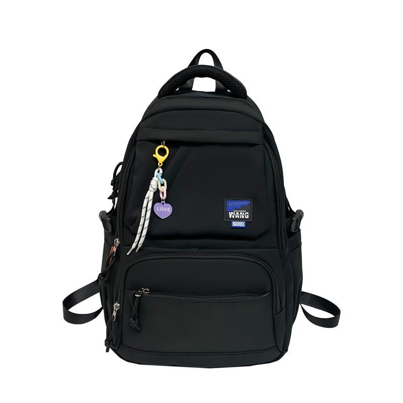 

Повсякденний рюкзак Простий однотонний шкільний портфель чорний