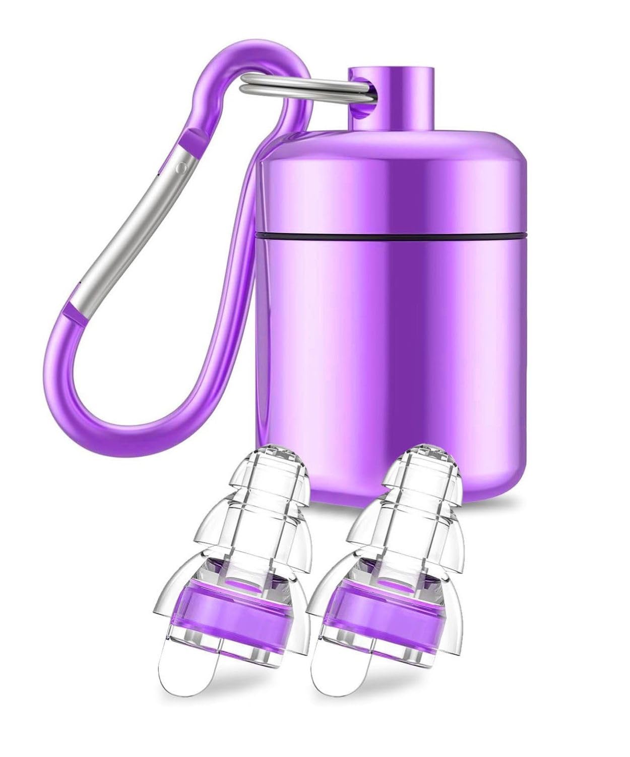 

Silicone Earplugs for Live Sleep Complete Sound Soundproofing Perfect for and with Carrying Case One Size Fits Performances, Aids, Blocking, Filters, фиолетовый