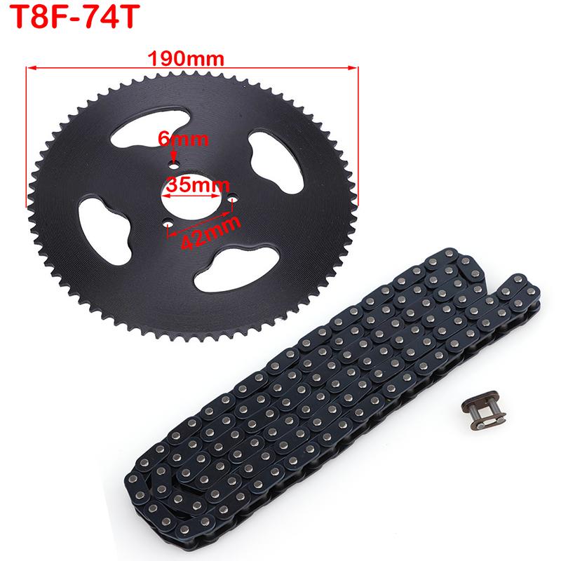 47cc 49cc T8F Chain 136 Links and 38 44 54 58 64 74 Tooth Sprocket for Mini Motorcycle Atv 4 Stroke 2 Stroke Engine Parts