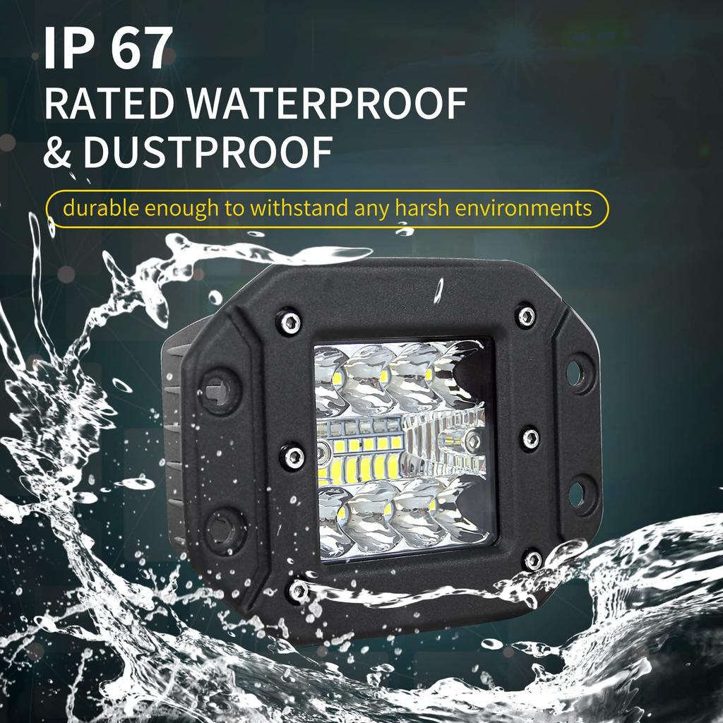 RIGIDON Work Light, 5-Inch 42W, Set of 2, LED Bar Light, Car LED, Wide