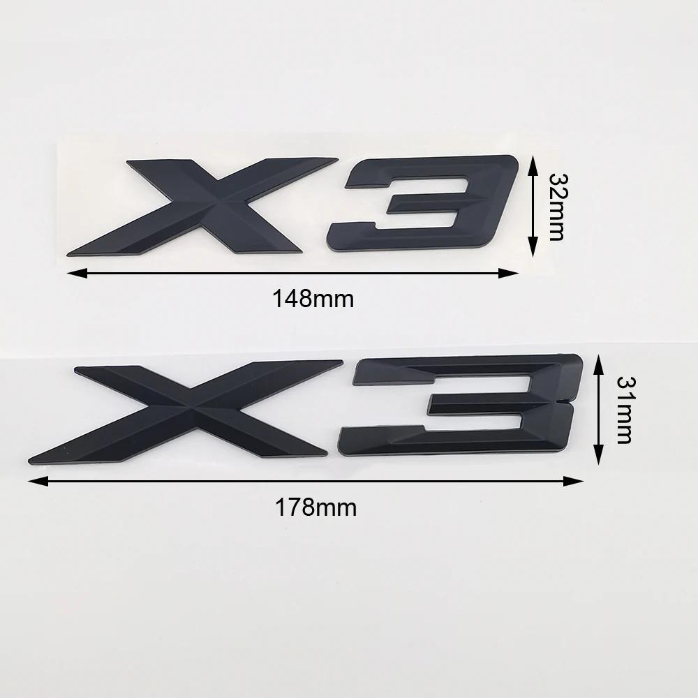 New 3D ABS Chrome Black Matte X3 Logo Nameplate Sticker Rear Trunk Emblem Badge Decals For BMW F25 E83 G01 M40i Car Accessories Tu2