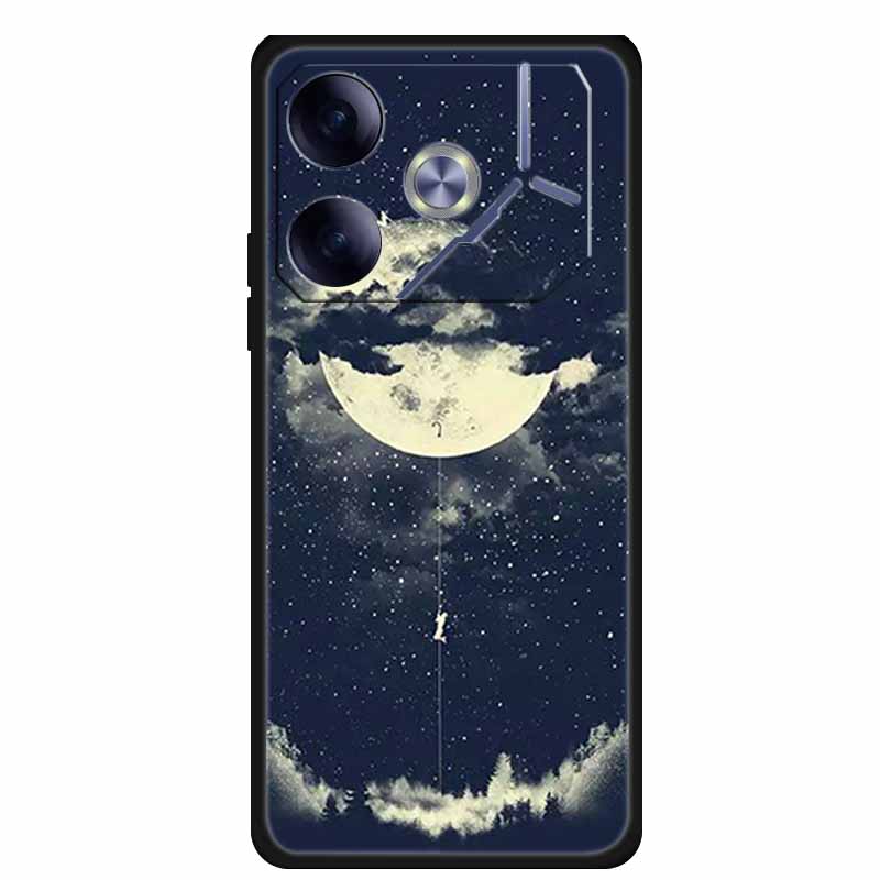 For Tecno Pova 6 Phone Case 6.78" Animal Black Silicone Soft Back Cover Cases For Tecno Pova 6 Case Pova6 Coque Funda Shockproof