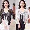 Breathable Summer Women's Cardigan Tie Up Sun Protection Clothing Extra Large Mesh Shawl  for Women
