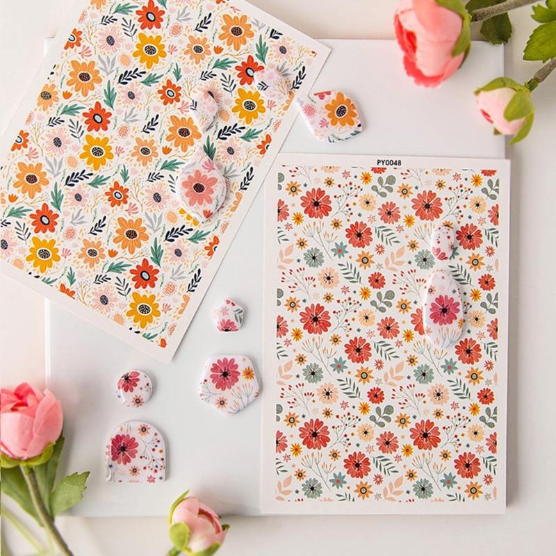 Ton Aquarell Transferpapier DIY Drucken Blume Blatt Papier Keramik Schmuck Ohrringe Keramik Druckwerkzeug Handgefertigt